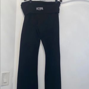 Victoria Secret Sport Black Fold-over Yoga Pants - SIZE MEDIUM
